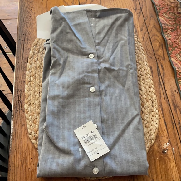 Michael Strahan Wrinkle Free Stretch Regular Fit 15-1/2 32/33 Gray Herringbone - Picture 3 of 9